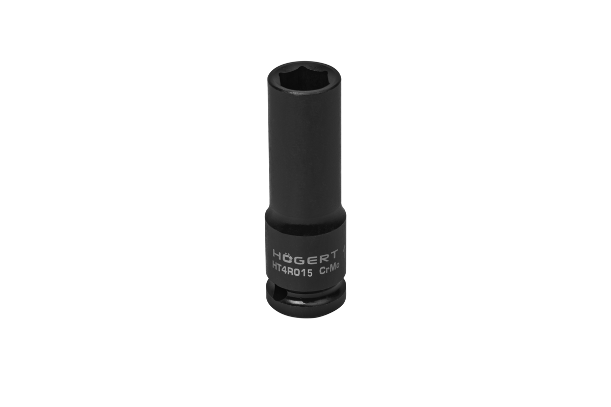 HOEGERT Головка торцевая ударная глубокая шестигранная 1/2″, 15 мм, DIN 3121, CrMo