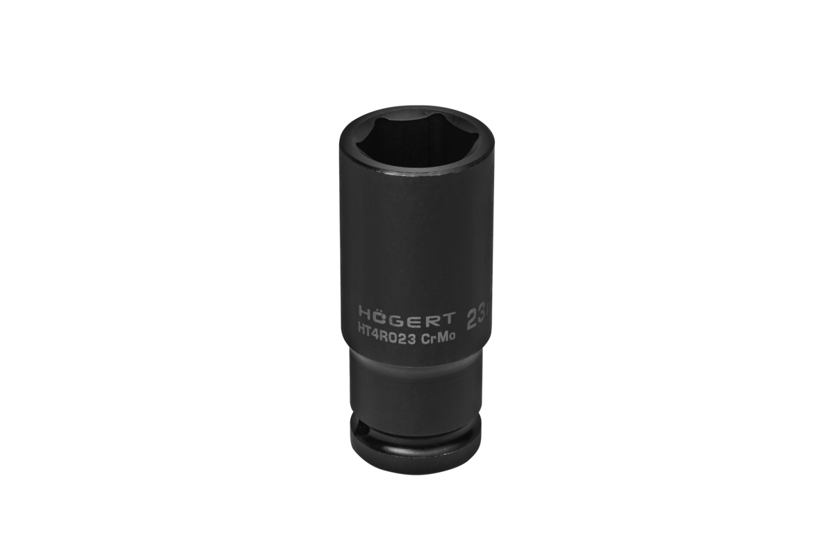 HOEGERT Головка торцевая ударная глубокая шестигранная 1/2″, 23 мм, DIN 3121, CrMo