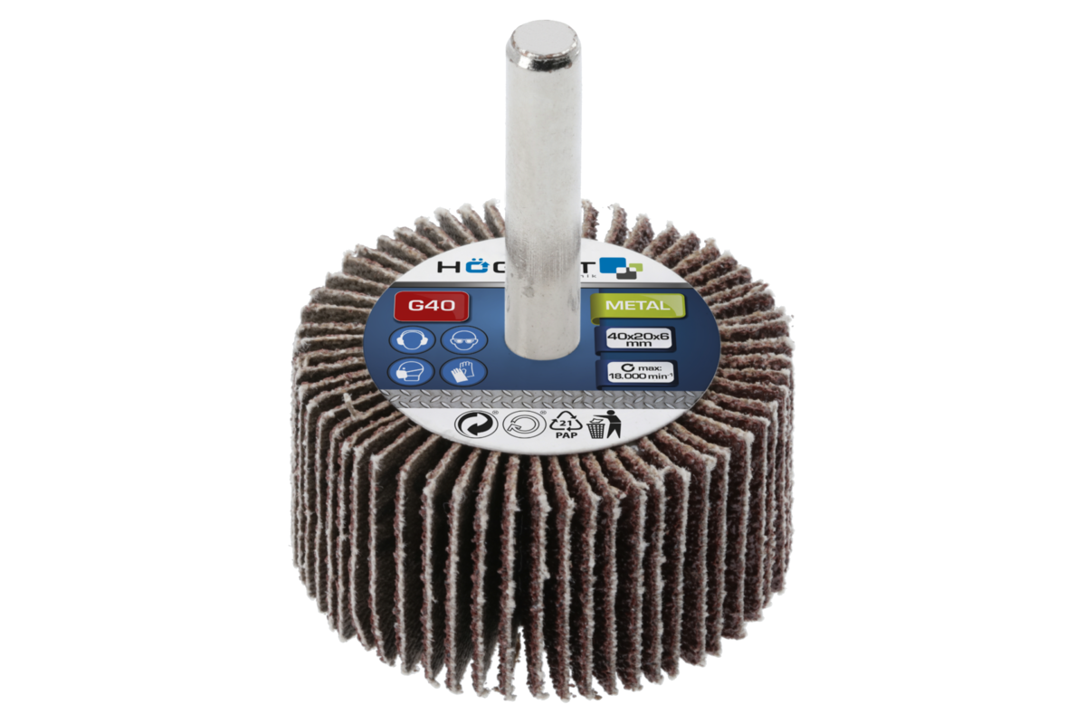 HOEGERT Круг шлифовальный лепестковый на шпильке 40x20x6 G100