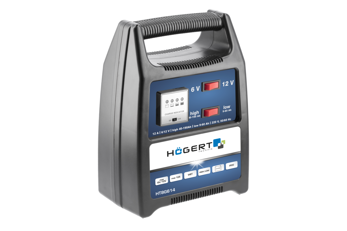 HOEGERT Зарядное устройство 6V/12V, макс. нагрузка 12А