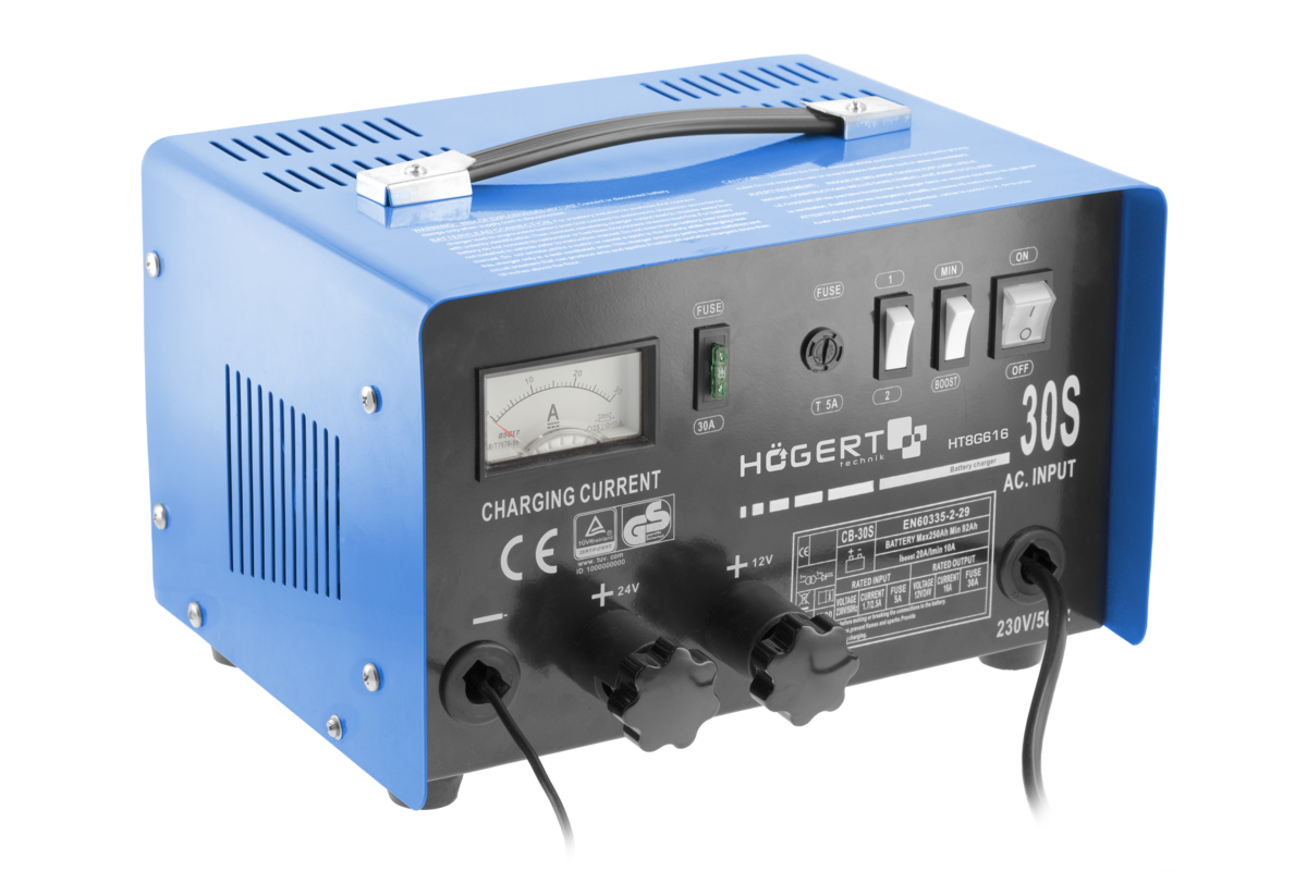 HOEGERT Зарядное устройство 12V/24V, макс. нагрузка 14-26А